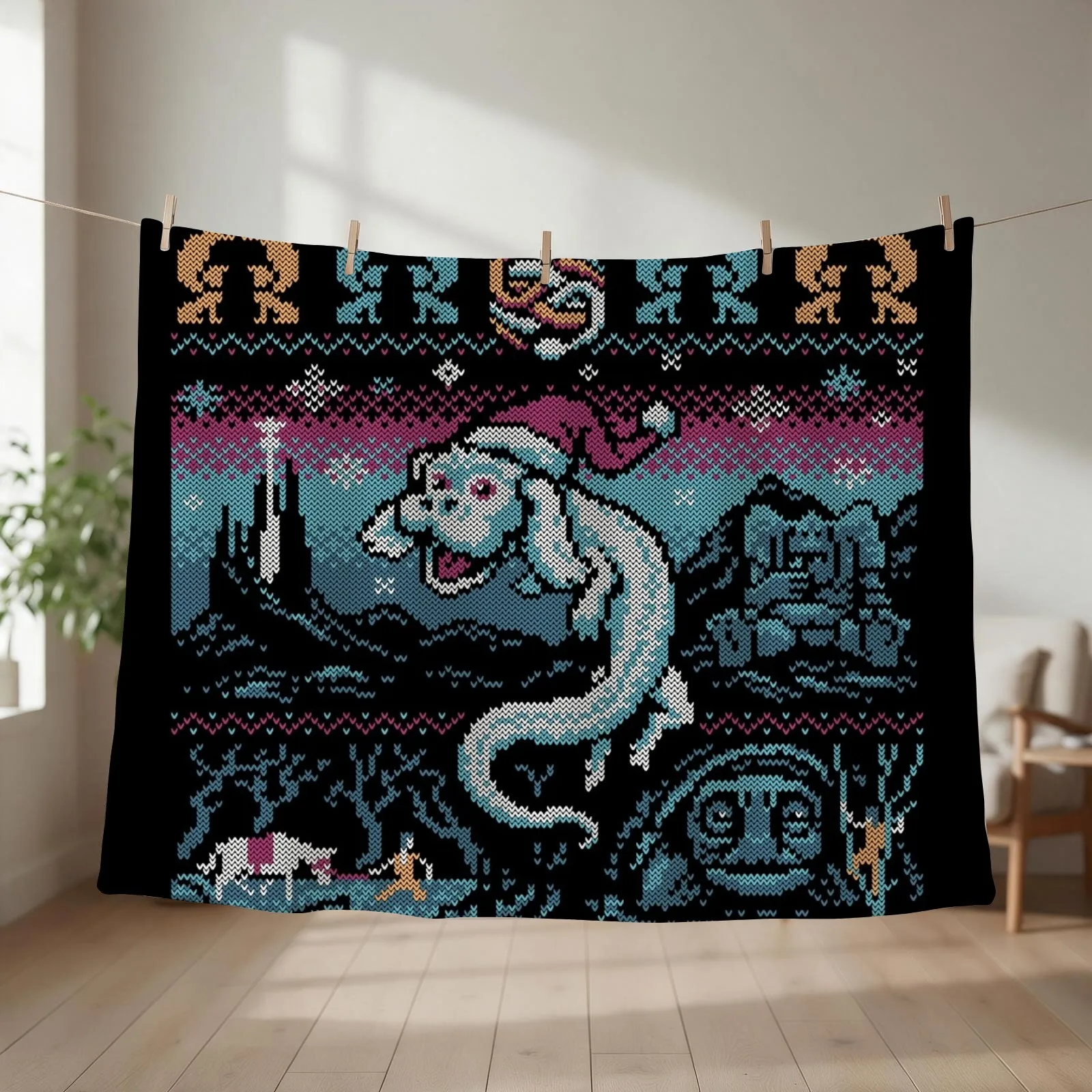 Neverending Christmas Throw Blanket couch cozy soft plush fuzzy picnic outdoor blanket