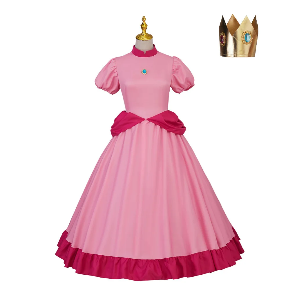 Perzik Cosplay Kostuum Perzik Prinses Roze Jurken Halloween Carnaval Cosplay Perzik Outfits