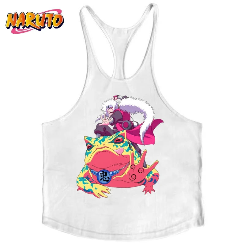 Men's Gym Stringer Vest, Naruto Jiraiya Graphic Tank Top, Quick-Dry Sleeveless Sweatshirt for Fitness Bodybuilding Workouts