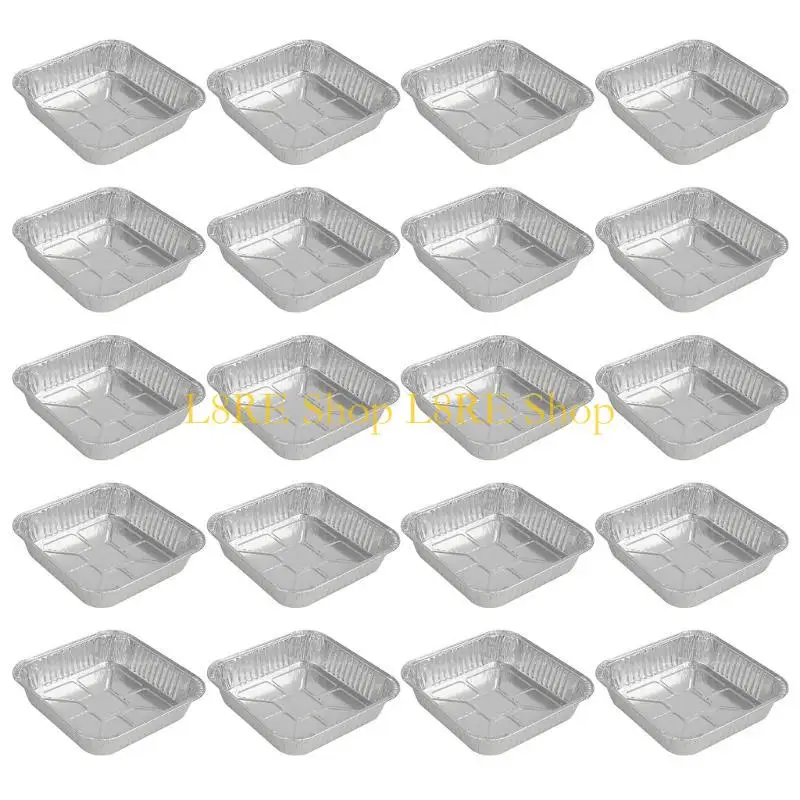 L8RE 20pcs Aluminiumfolie Backschalen für Ofen- und Luftfritteusen -BBQ -Kochzubehör