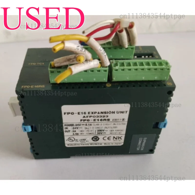 One fp0-tc4/fp0-e16rs. 16-point i/o expansion module, 8 inputs and 8 outputs, relay output, dc24v power supply