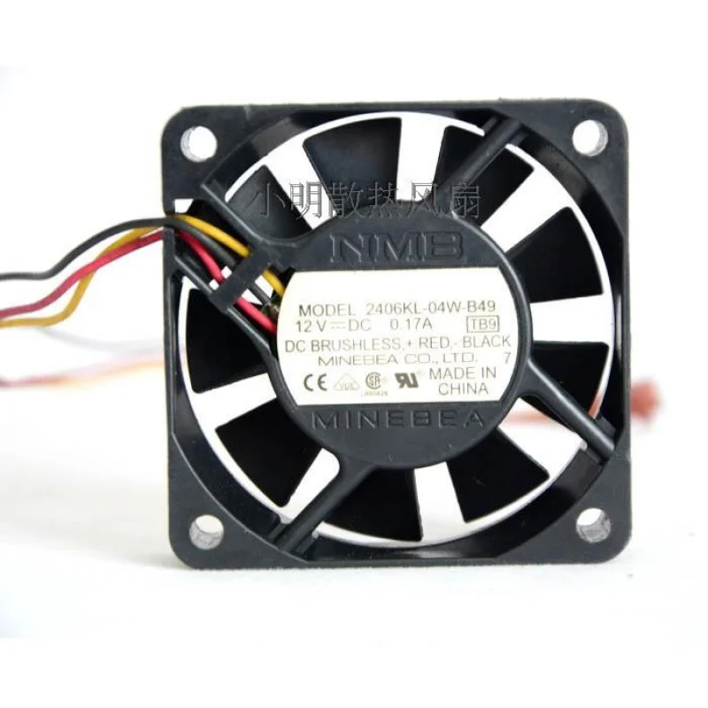 2406kl-04w-b49 12V 0.17a 60*60 * 15mm Double Ball Axial Fan 2406kl 04w b49