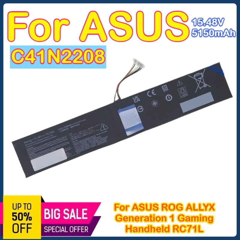 

C41N2208 Battery For ASUS ROG ALLY Gaming Handheld series of RC71L/PC71L Expand high capacity of 74Wh mod upgrade Free all Tools
