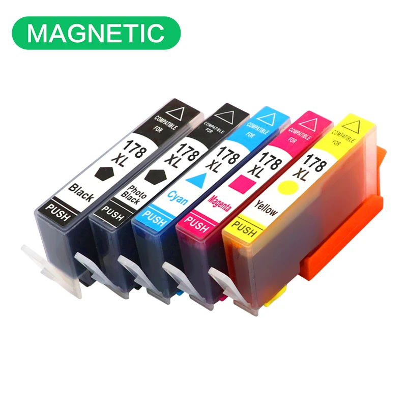 5X Magnetic Compatible Ink Cartridge For HP178 For HP DeskJet 3070A 3520 Officejet 4610 4620 4622 Photosmart 5510 5520 6510 178