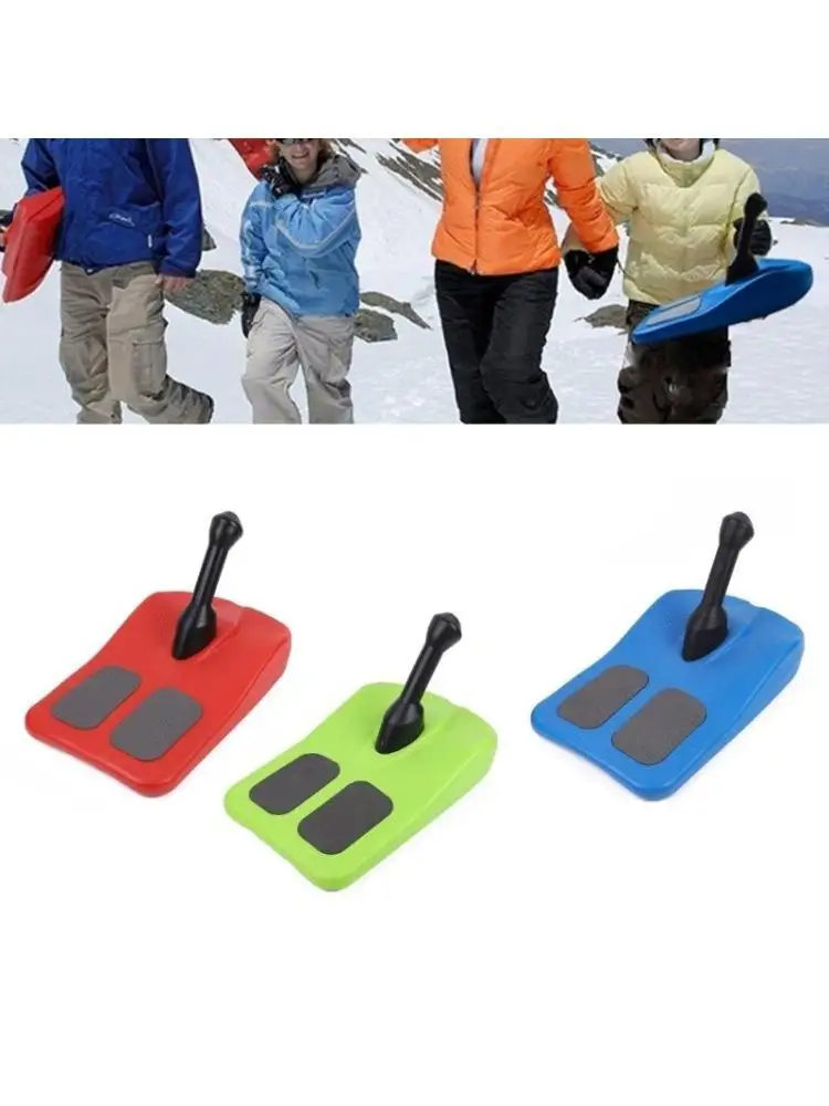 

R6FE Sledding Snowboard with Handle, Kids Scooter Snowboard Handle Snow Skateboard