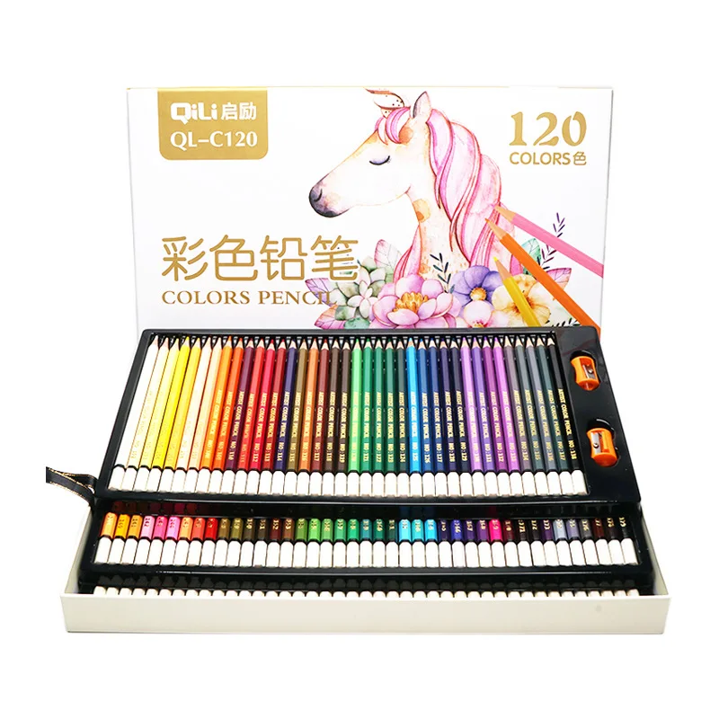 

120 Colors Professional Oil Color Pencil Set Watercolor Drawing colored pencils with Storage Bag coloured pencils kids