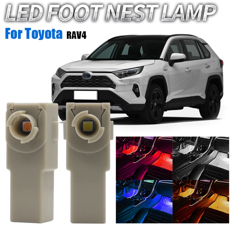 2pcs Car DC12V Indoor Footwell Interior Signal Lights Auto Foot Nest Bulbs White Pink Red Lamps Green For Toyota Rav4 the Car