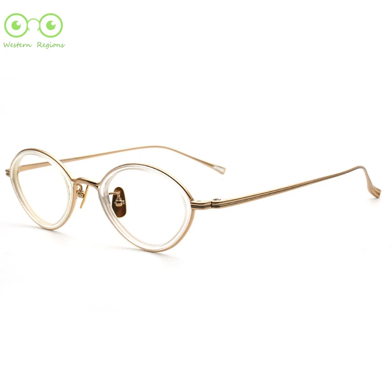 Nueva moda neblina azul personalizado hombres y mujeres gafas súper ligeras montura de titanio puro simple marco pequeño