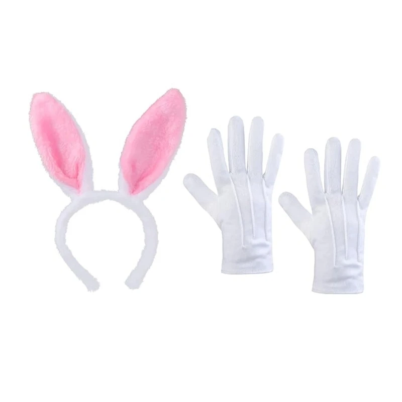 

Bowknot Rabbits Ear Headband for Anime Show Costume Hairhoop Music Festival Hairband Stage Hairband Masquerades Accessories