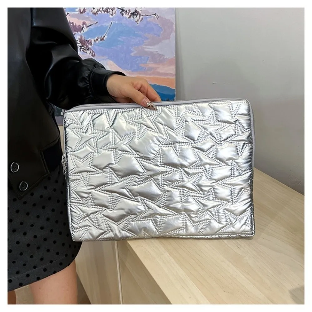 New Solid Color Laptop Case Pleats Design Star-Shaped Laptop Sleeve Shockproof Protective Tablet Case Travel