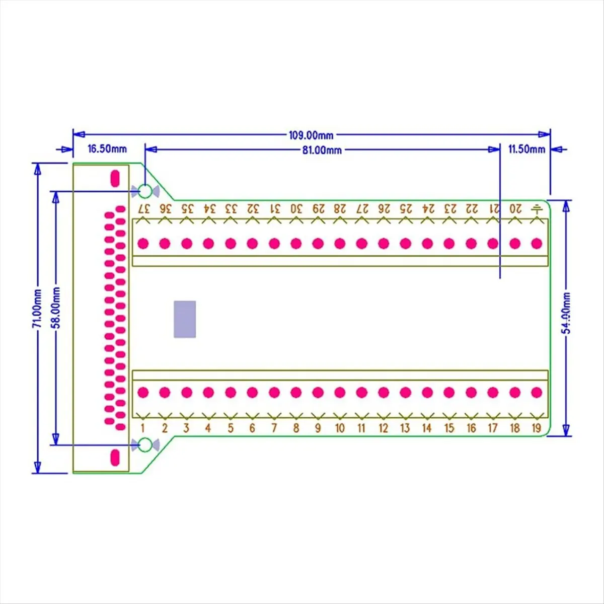 (A91P] 2Pcs DB37 Male Female Breakout Board Connector, RS232 D-SUB Serial 37 Pin Port Terminal Solderfree Adapter - view 6