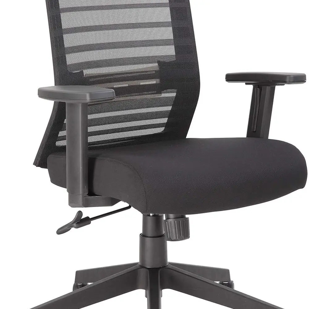 Black Mesh Ergonomic Office Chair with Horizontal Back Support