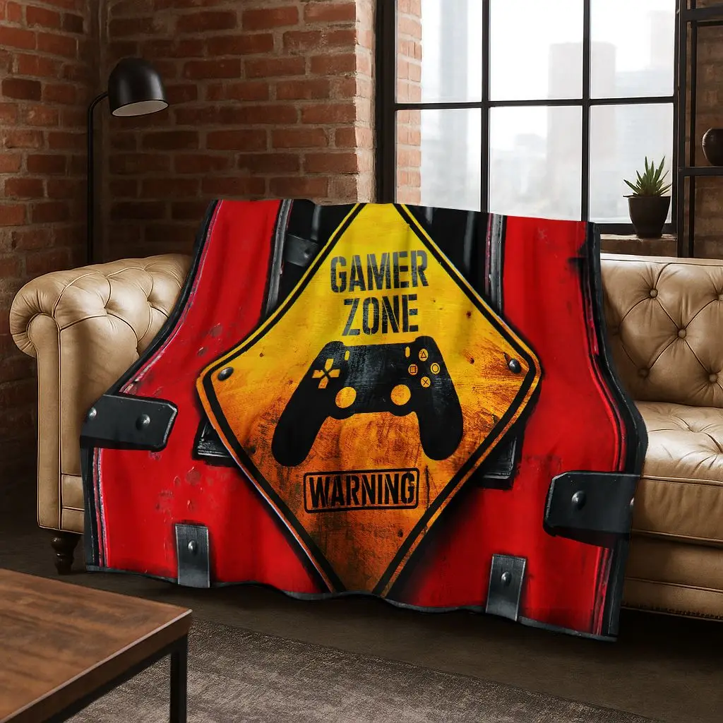 

2026 New Gamer Zone Game Controller Flannel Blanket,Warm and Cozy Soft Throw Blanket for Home Bedroom Bed Sofa Picnic Cover Kid