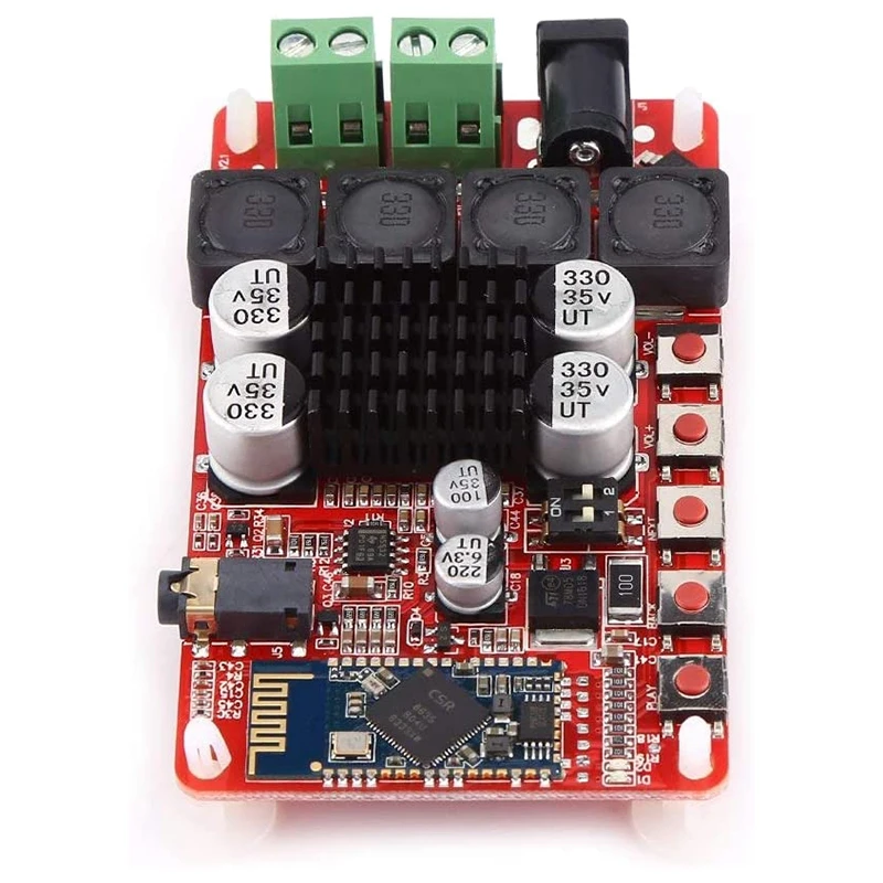 TDA7492 modul Amplifier Digital Dual Channel, papan AMP Stereo dengan CSR8635 Bluetooth V4.0 penerima dan mikrofon