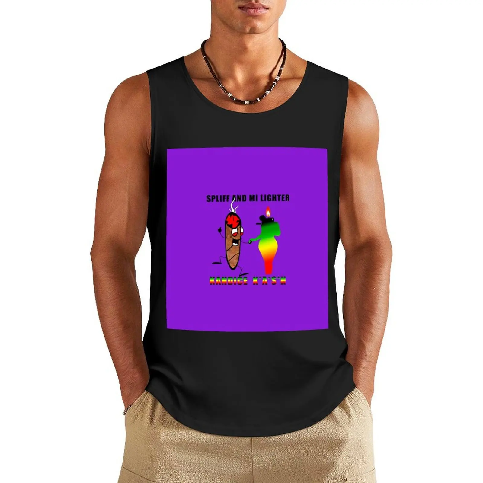 

Spliff And Mi Lighter Tank Top clothes for men gym clothing men gym shirt men