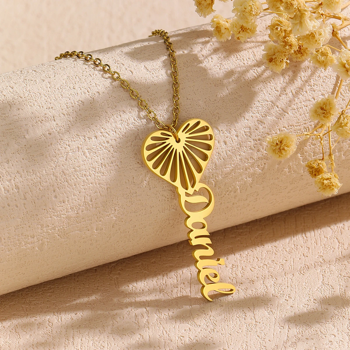 

Personalized Custom Heart Name Necklace For Women Stainless Steel Handmade Nameplate Choker Chain Jewelry Gift