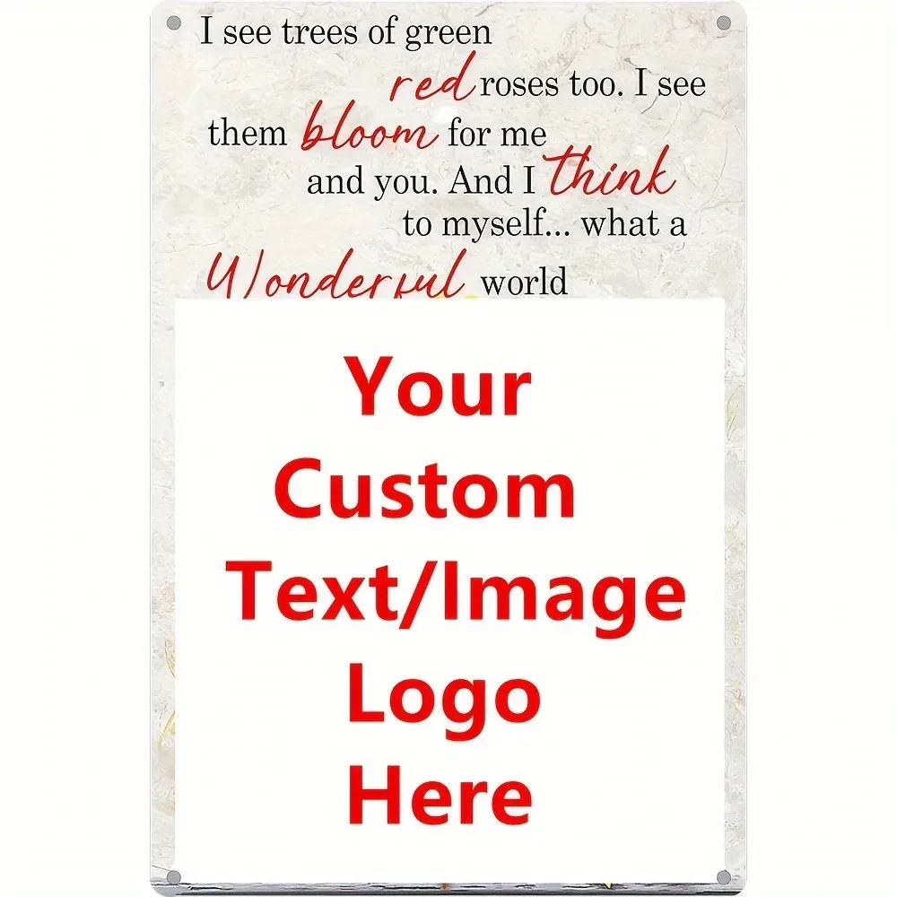 Plaque en aluminium rétro personnalisée 20,32×30,48CM, texte poétique sur mesure, imperméable, décoration murale pour la maison, le bar, le jardin, cadeau 1 pièce