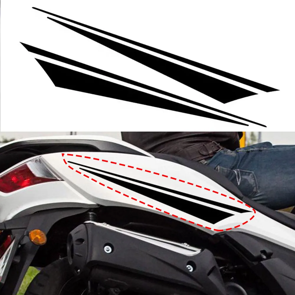 

2pcs Motorcycle Side Fuel Tank Color Blocked Striped Waterproof Sticker Body Fender Vinyl Decoration Decal Auto Accessories