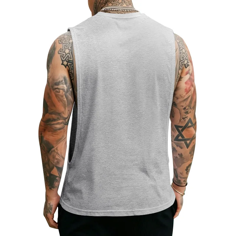 Neue Sommer-Lose-Weste für Herren mit Musiknoten-Print, Bodybuilding-Fitness, ärmellos – Detail 35