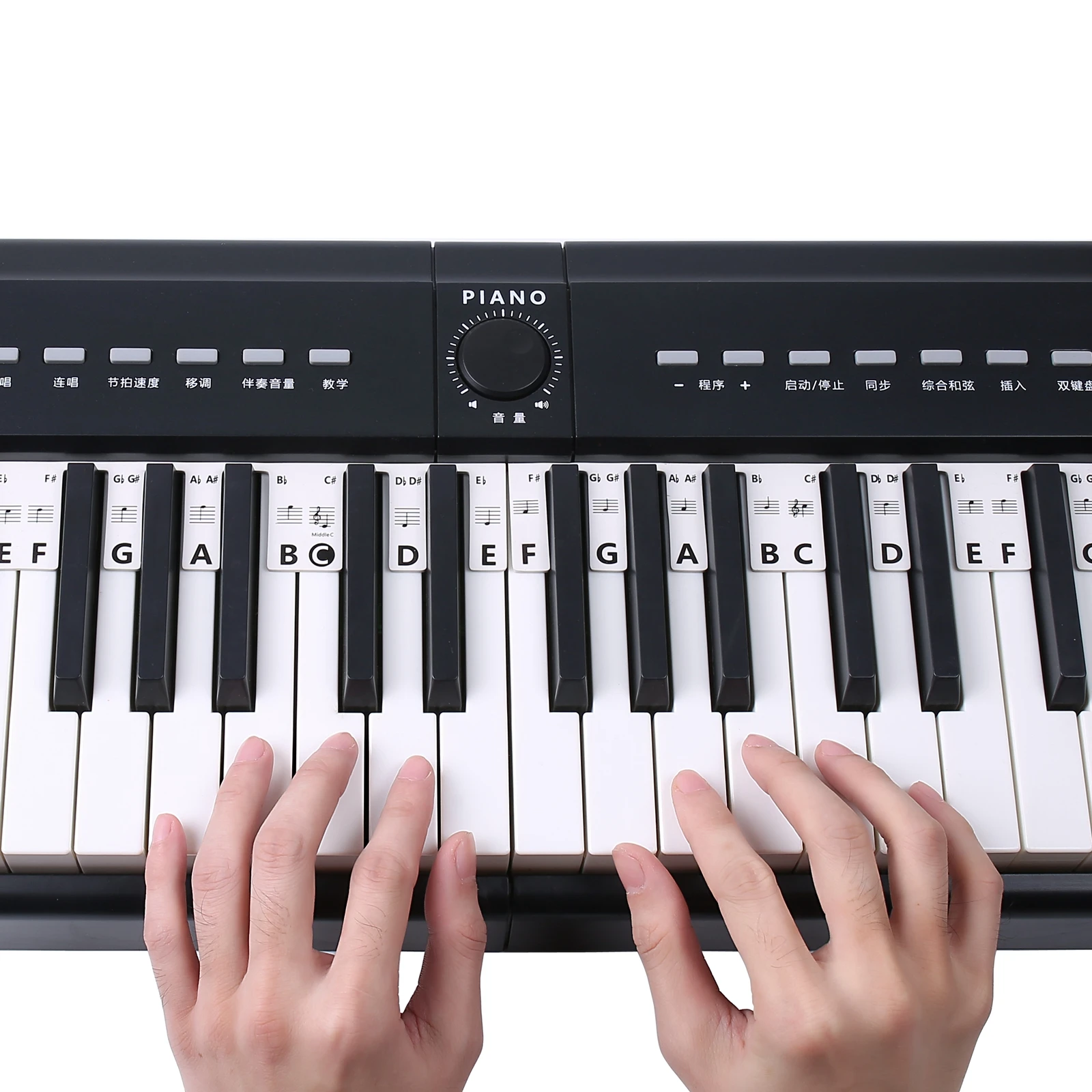 61 / 88 Keys Piano Keyboard Stickers Alternative, DELLAN Silicone Removable Piano Keyboard Note Labels for Beginners and Kids