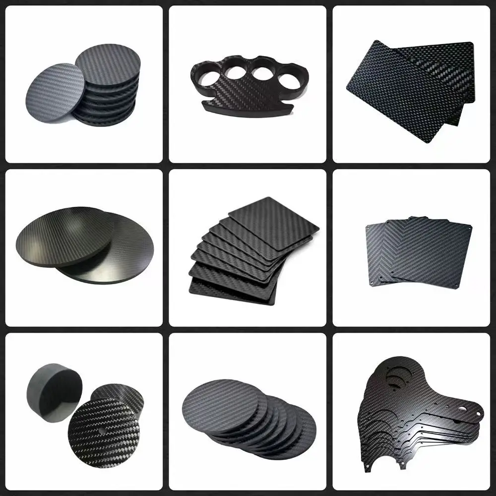 Custom carbon fiber panels, CNC cutting, suitable for RC racing, FPV frames, drone parts, and robot accessories.