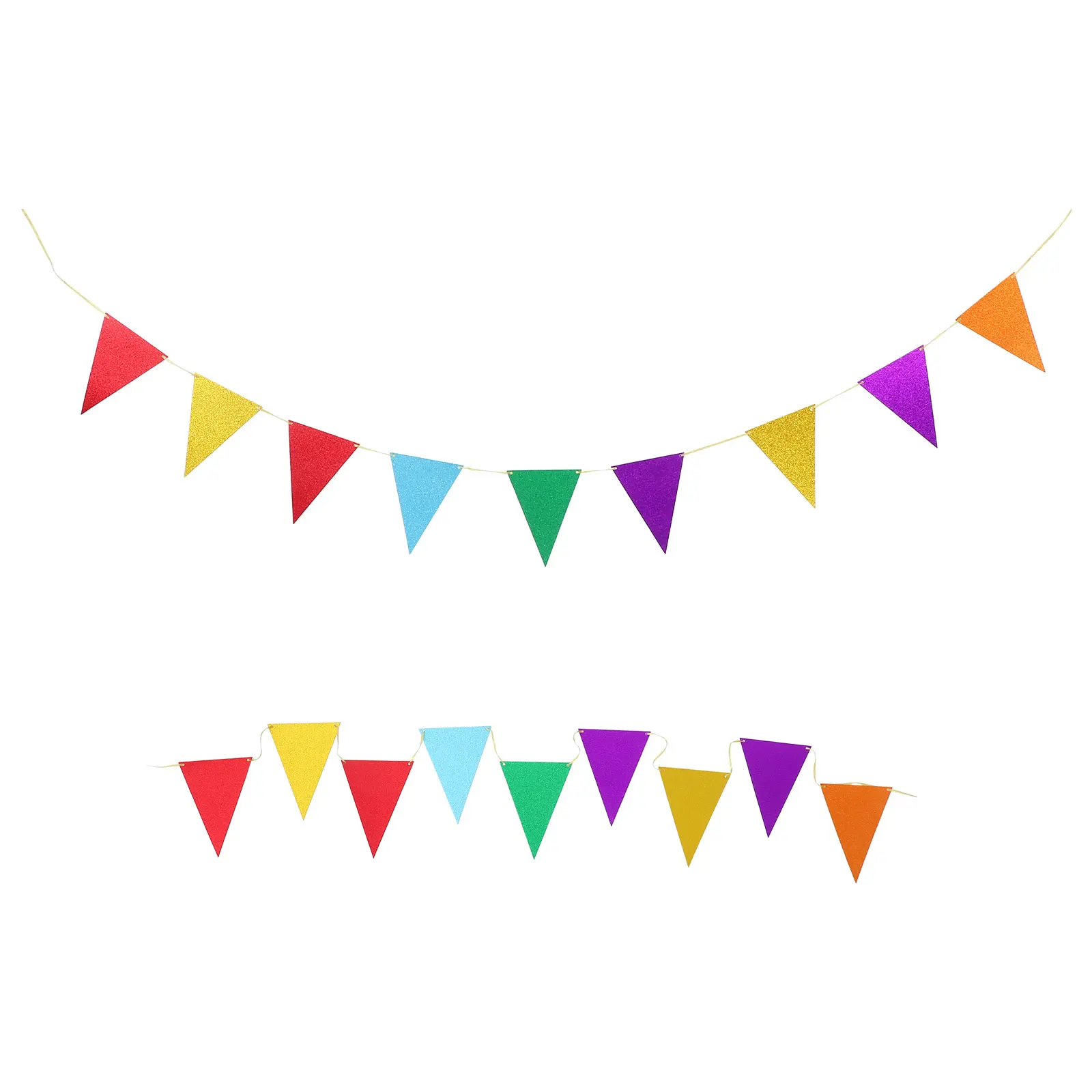 

2 Sets Banners Back to School Birthday Decorations Pennant Bunting Triangle Flag