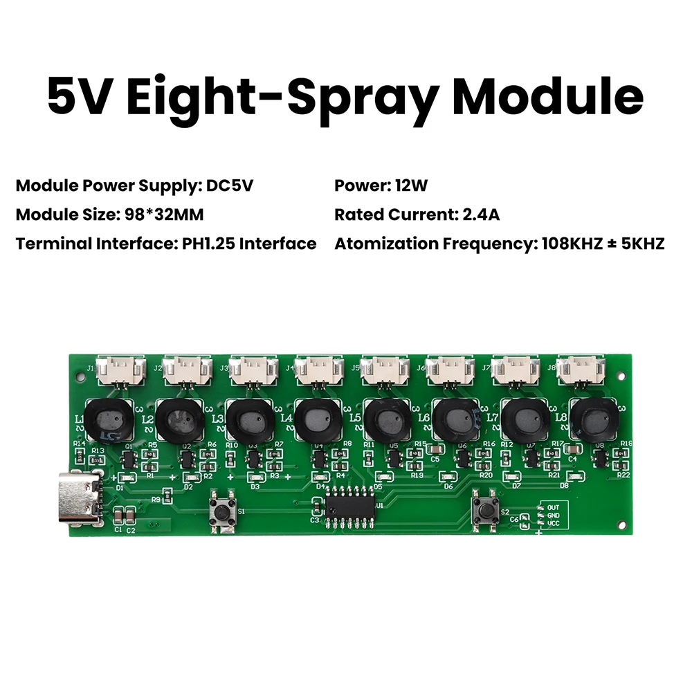 DC 5V 12W Sprühbefeuchter-Modul Zerstäubungssteuerplatine Ultraschall-Zerstäuber Unterstützt Schnelles Laden mit Typ-C-Schnittstelle – Detail 4