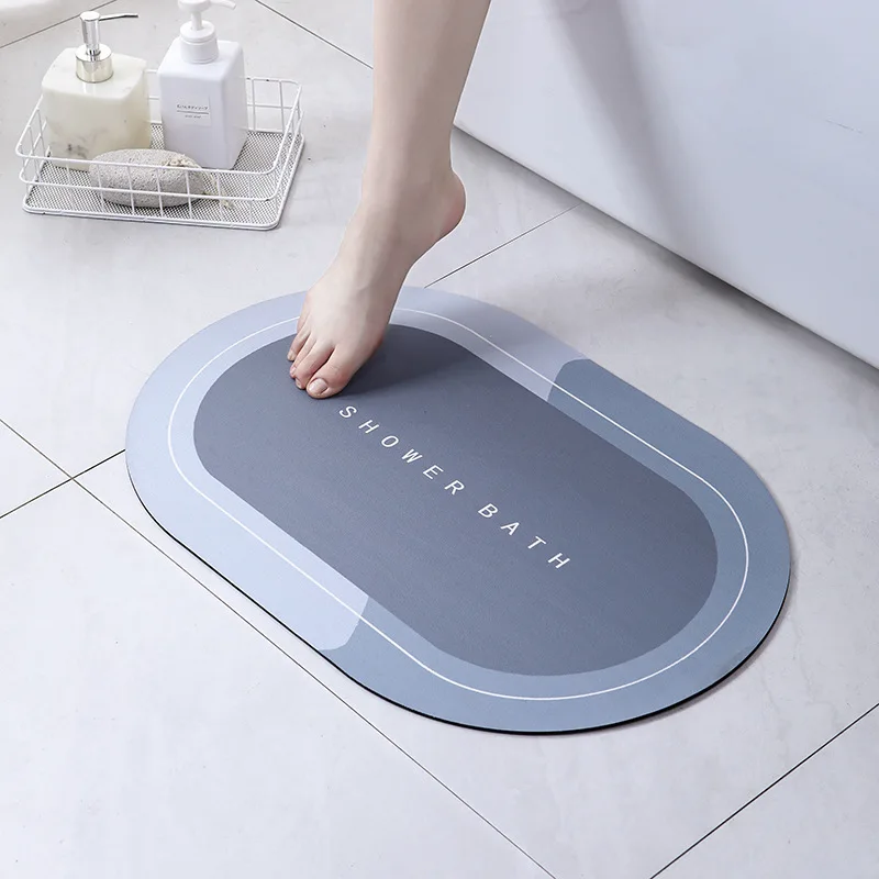 Bath Mat Absorbent Non Slip Diatom Mud Bathroom Rug Quick Drying Bath Shower Rug Kitchen Entrance Door Mats Home Floor Mat