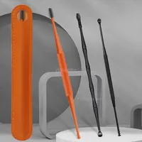 귀이개 Soft Silicone Earwax Remover Portable Ear Cleaner Stainless Steel Earwax 2 Head Ear Picks Earwax Curette Remover Ear Pick