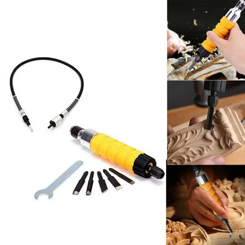 Wood Chisel Carving Knives Wrench Flexible Shaft Tools Woodworking For Electric Drill Carving Tool For Wood Furniture