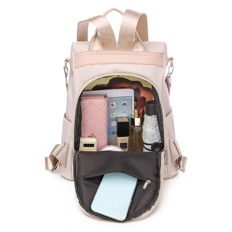 

Trendy Flower Embroidered Backpack Literary Chinese Style Women's Backpack Large Capacity Travel Handbag Shopping Knaps