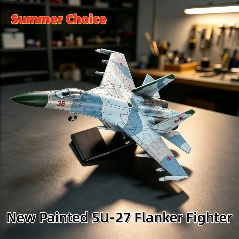1/72 Military Series New Painted SU-27 Flanker Multi-Role Fighter Building Blocks Pre-colored Aircraft Model Toys For Aviation