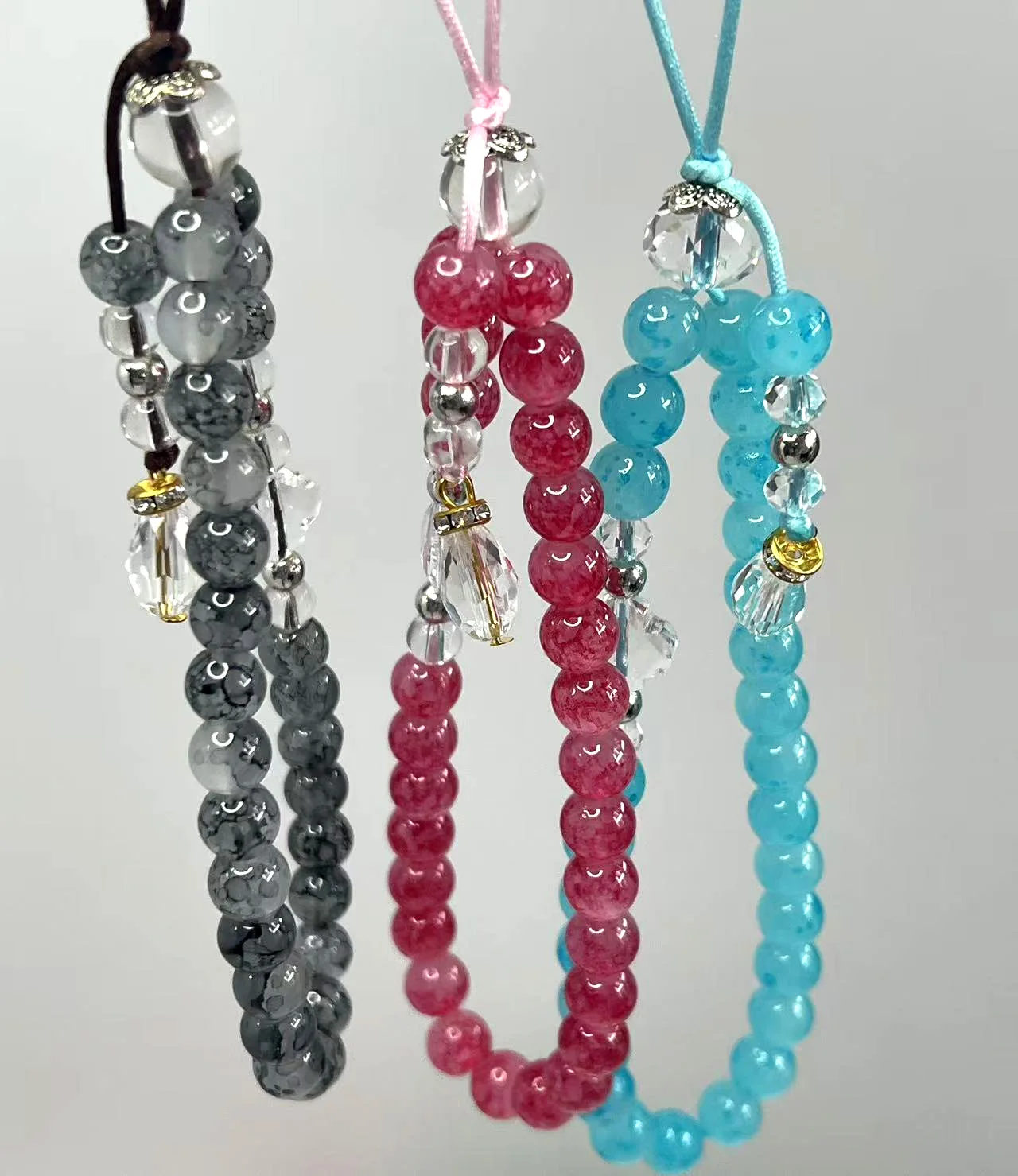 

Fashionable Chinese-Style Crystal Beaded Mobile Phone Lanyard, Short Wrist String, Mobile Phone Case Decorative Pendant Chain