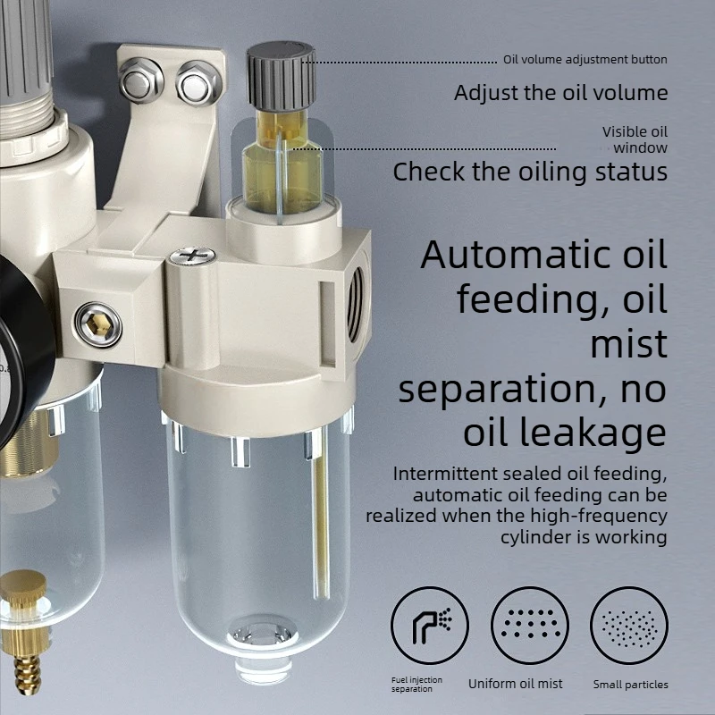 AL2000 Lubricator Air Source Treatment Unit Filter Regulator for Air Compressor Pneumatic System in Workshop Automation