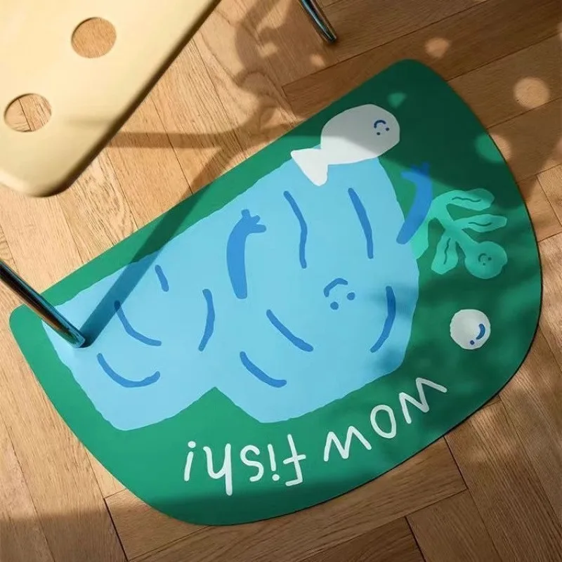 Absorbent Bath Mats Abstract Animal Creative Design Carpet Diatom Mud Quick-drying Rugs Anti-slip Bathroom Floor Mat שטיח אמבטיה