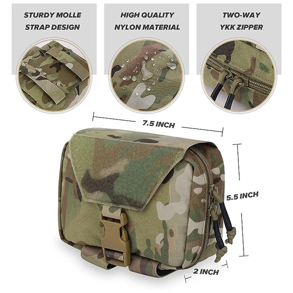 KRYDEX Tactical Rip Away Medical Pouch Tear Off First Aid IFAK Pouch MOLLE EMT Holder Hunting Outdoor Trauma Kit Survival Bag