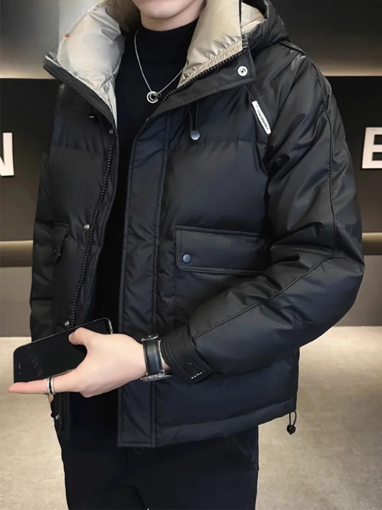 بيير كاردان 2025 جديد للرجال خفيف الوزن ort down Jaet Faionable Urban Sle يندبروف الدفء سستة إغلاق طويل Sve #1