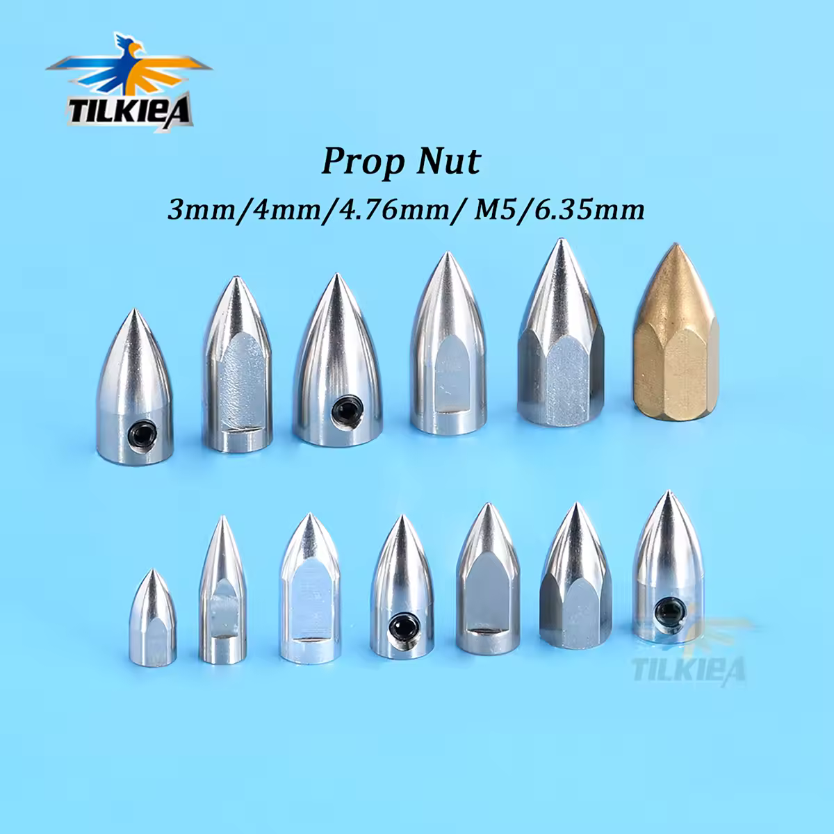Dado di alta qualità in acciaio inossidabile/rame/alluminio 3 mm/4 mm/4,76 mm (3/16")/ M5/6,35 mm (1/4") per albero e elica per barche RC