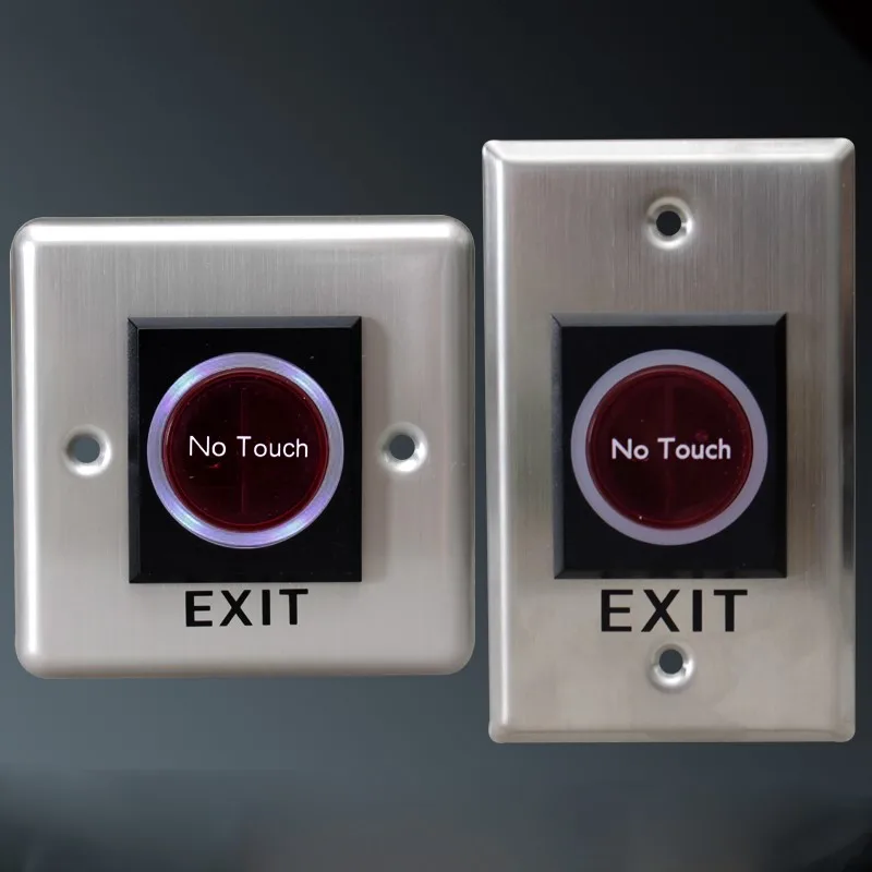 Stainless Steel Infrared Automatic Sensing Exit Button Push Switch Door Sensor Opener Release For Magnetic Lock Access Control