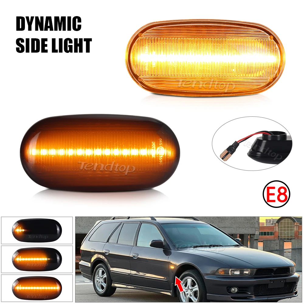 Clear Lens LED Side Marker Lights Front Turn Signal Lights For Mitsubishi Pajero Mirage Legnum Galant 1998-2005