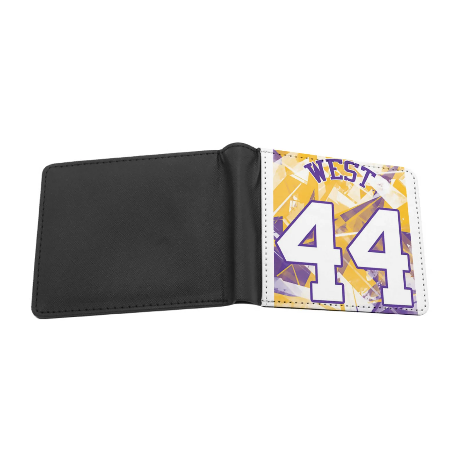 Jerry West 44 Men's Wallet Pu Leather Wallet Multifunction Credit Card Purse Logo Sport Jerry Star King Basketball Fan West