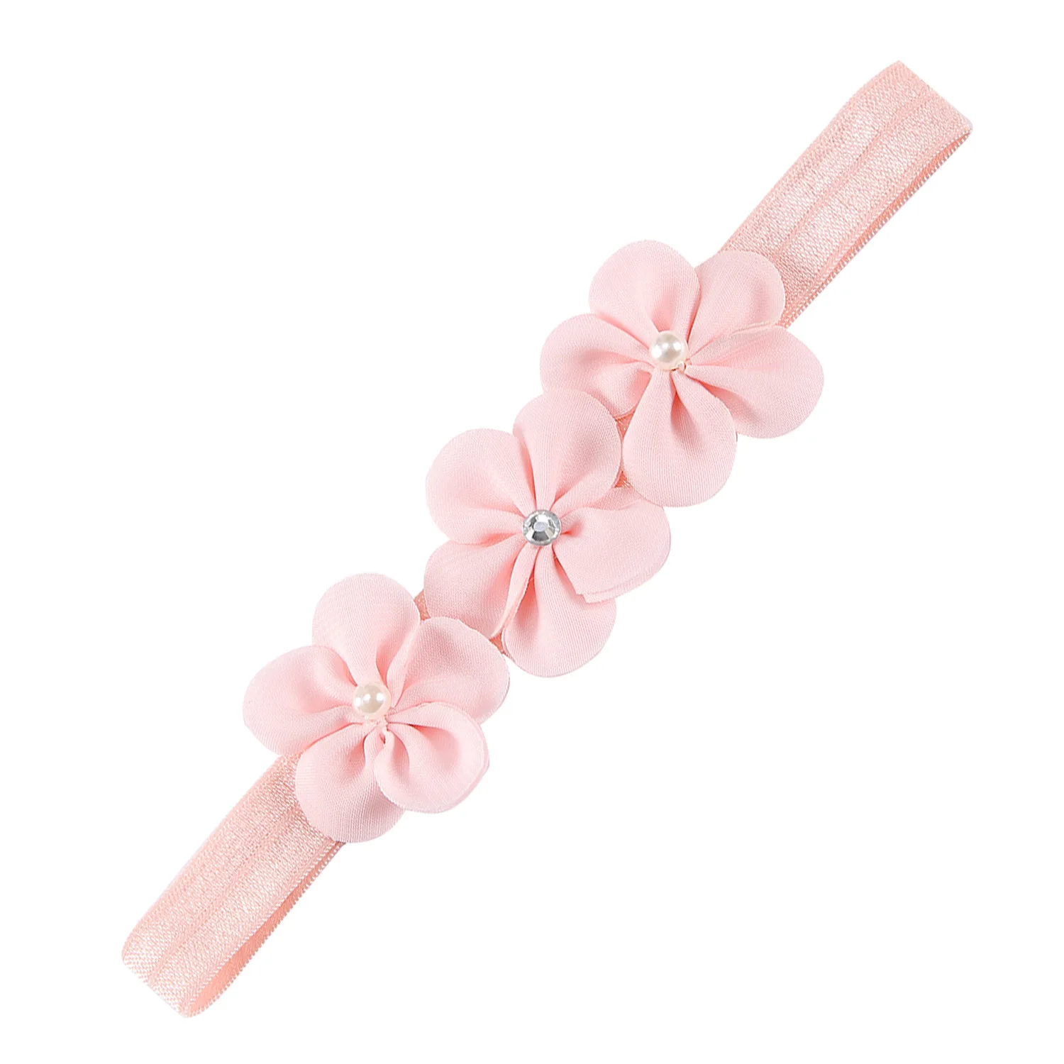 Handmade 3 Pearls Children Girl Headband Elastic Flower Toddler Hair Band Kids Headwear Soft Hairbands Child Hair Accessories