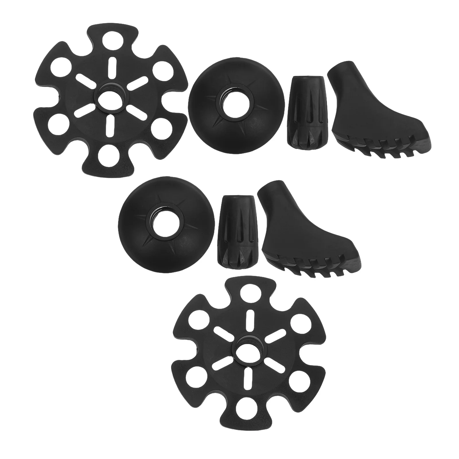 

8Sets Trekking Pole Rubber Tips Replacement Hiking Stick Cap Protectors Mud Snow Baskets Included for Soft Surfaces Support