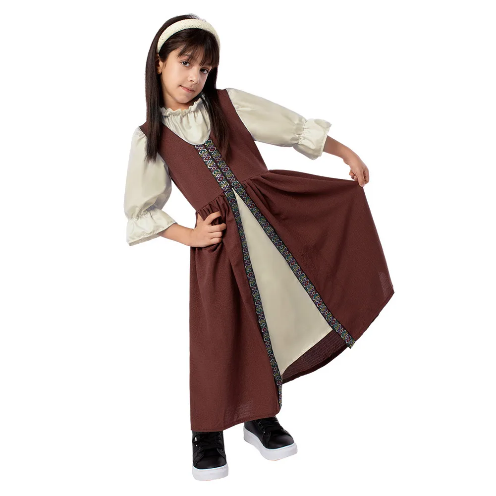 Disfraz Retro Medieval para niños y niñas, vestido de Palacio, ropa de escenario, trajes de actuación, traje de fiesta de Carnaval de Halloween