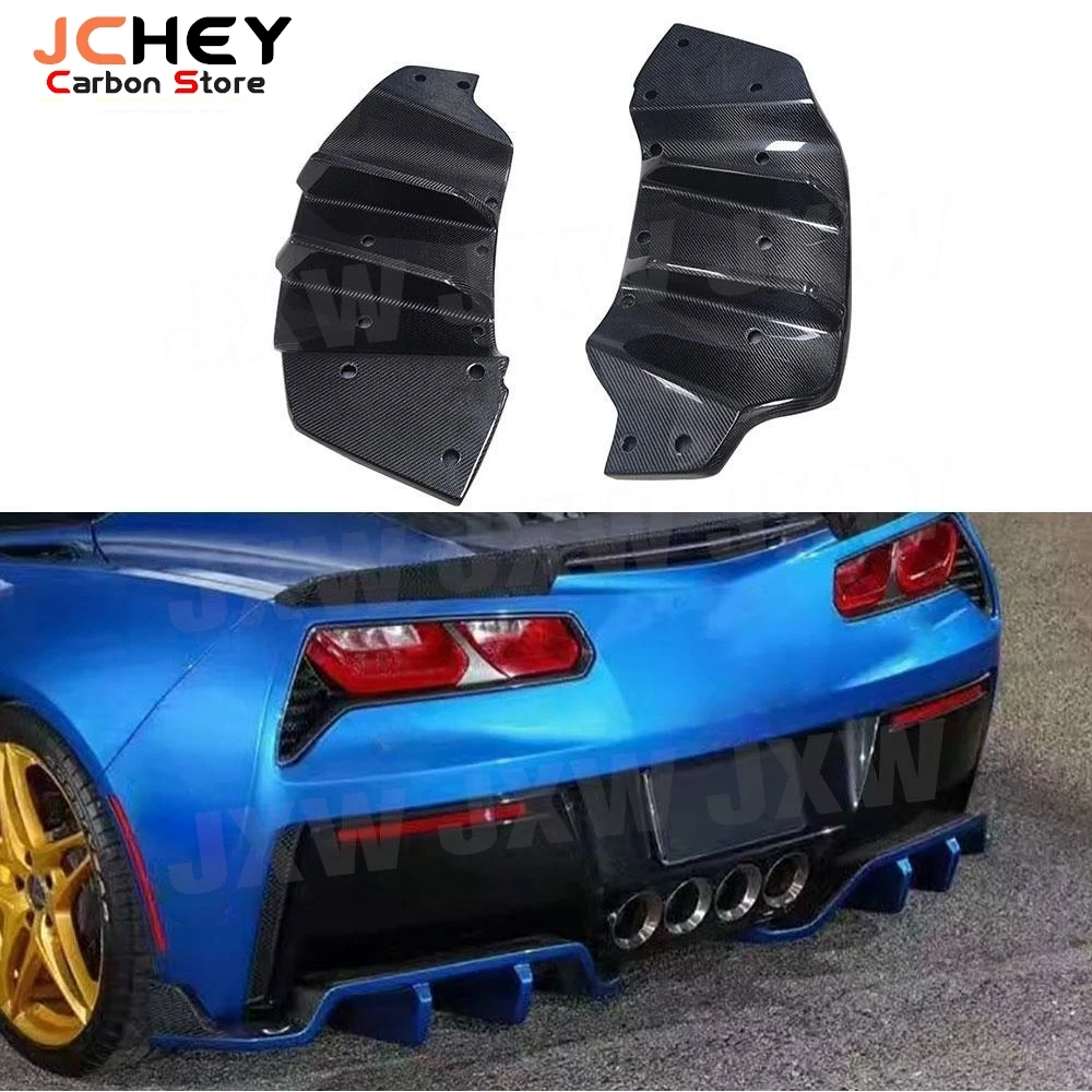 

JCHEY Carbon Fiber FRP Rear Bumper Diffuser Lower Lip For Chevrolet Corvette C7 2014-2018 Car 2PCS/SET