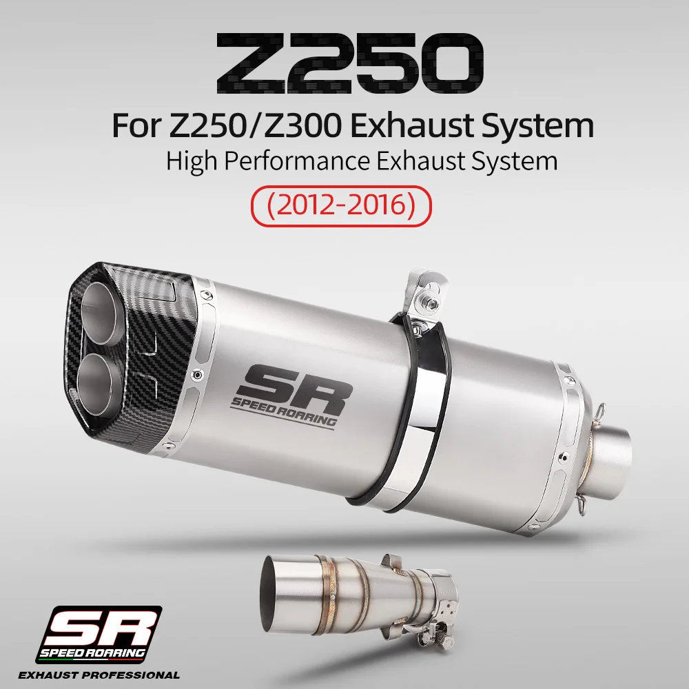 

For Z250 Z300 2012-2016 Motorcycle Exhaust Escape Moto Muffler Middle Link Pipe