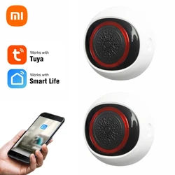 Xiaomi-alarma de sirena inteligente Tuya Zigbee para seguridad del hogar, con alertas estroboscópicas, compatible con Cable USB, funciona con TUYA Smart Hub