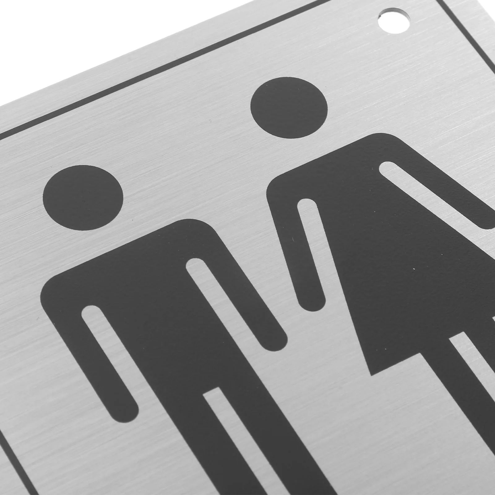 Stainless Steel Restroom Sign Brushed Finish Unisex Bathroom Door Marker All Gender Lavatory Sign for Business Public Facilities