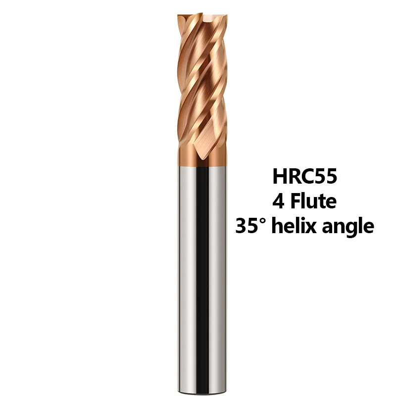 HRC70 HRC62 CNC Carbide Flat End Mill 3 4 Flute 123456789 Tungsten Cutter Metal Steel Machining Tool Key Face Square Router Bit