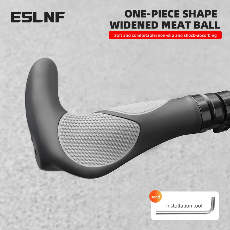 1 Pc Bike Handlebar Grips for Comfort - Ergonomic Style to Lessen Hand Tiredness & Enhance Control - Perfect Bicycle Accessories